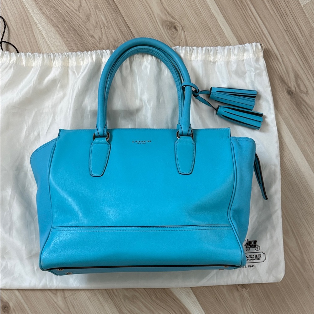 Coach Turquoise Leather Satchel